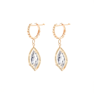 <b>Crystal</b> <b>Earrings</b> PVD Gold Plated 316L Stainless Steel Sustainable Resistant Dangle <b>Studs</b> - Product Image 2