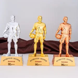 MVP Kidsren trofeo in resina da calcio placcato in oro eccezionale medaglia di riconoscimento del giocatore per centrocampista in avanti e marcatore difensore - Product Image 3