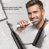Brosse à dents électrique pour adulte, à poils souples, sonique automatique, stérilisation LED, gadget de nettoyage des dents, 42000 vibrations, plus de 50 jours d'autonomie