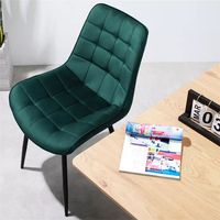 Vente en gros de tissu de haute qualité, chaise de salle à manger moderne en velours coloré avec pieds en métal à dossier haut