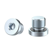 DIN 908 G1/8 - G2 Bouchon de tuyau en acier inoxydable 304 Bouchons à vis à six pans creux avec collier