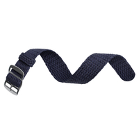 Bracelet de montre en nylon tressé avec LOGO personnalisé 22mm 24mm Bracelets de montre en perlon bleu Bracelet de montre en perlon avec boucle à 304
