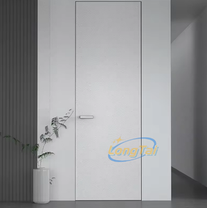 LongTai Diseño popular <span class=keywords><strong>Marco</strong></span> oculto Puerta de madera de aluminio <span class=keywords><strong>Marco</strong></span> invisible Puerta de habitación con panel de pared - Product Image 6