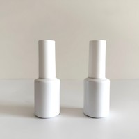 Flacon de vernis à ongles vide en verre cylindrique de luxe 10ml 15ml, impression sérigraphiée, design givré, bouchon facile à ouvrir, pinceau, emballage carton - Vente en gros