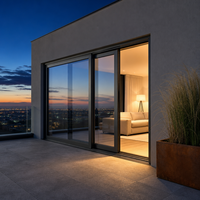 Porte coulissante en aluminium à double vitrage, isolée thermiquement, système de patio extérieur résidentiel, vente en gros