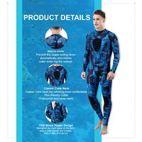 Combinaison de plongée en néoprène camouflage personnalisée 2 pièces 3MM à cellules ouvertes avec capuche pour la pêche sous-marine