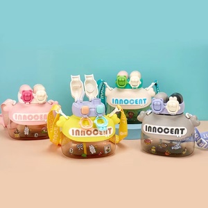 Hai Lớp Đôi Uống Miệng Xách Tay Rơm Trường Nước Chai Trẻ Em Phim Hoạt Hình Dễ Thương Nhựa Nước <span class=keywords><strong>Cup</strong></span> Với Dây Đeo - Product Image 6