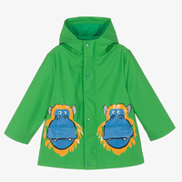 Veste imperméable de pluie pour enfants de couleur verte avec marque personnalisée