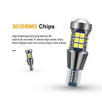 Ampoule LED universelle pour voiture 12V DC T15 3030 27SMD W16W Canbus, clignotant, frein, marche arrière, feux stop, rouge, blanc, ambre