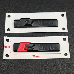 3D ABS đen Sline logo xe Fender huy hiệu S dòng biểu tượng Decal Sticker Phụ kiện cho Audi A1 A3 A4 A5 A6 Q2 Q5 Q7 Q3 S3 <span class=keywords><strong>S4</strong></span> S6 TT - Product Image 2