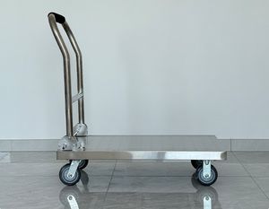 Chariot à plateforme pliable silencieux en métal robuste de 500 kg avec maille personnalisable OEM et quatre roues - Product Image 6