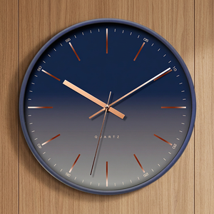 Minimalist Round Quartz <b>Wall</b> <b>Clock</b> With Gradient Dial And Rose Gold Hands For Living Room Decor - Product Image 4