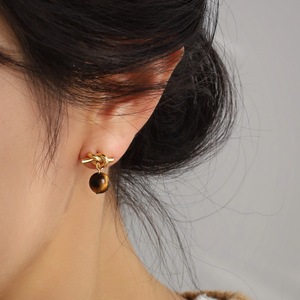 Pendientes de Plata de Ley S925 para Mujer, Diseño de Alta Gama, Estilo Otoñal, con Piedra Ojo de Tigre, Versátiles para la Noche y el Día a Día - Product Image 4