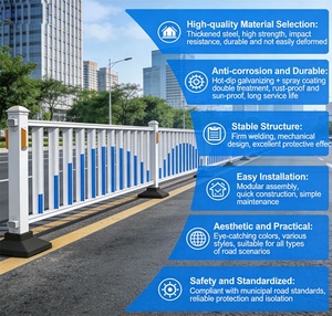 Barrière de sécurité routière professionnelle, hauteur personnalisable, <span class=keywords><strong>garde</strong></span>-<span class=keywords><strong>corps</strong></span> anti-collision pour pont - Product Image 5