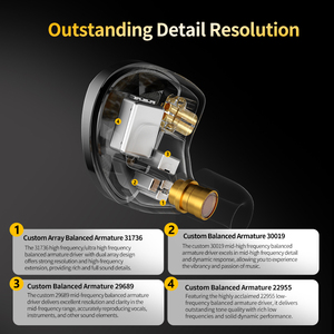 <span class=keywords><strong>KZ</strong></span> <span class=keywords><strong>AS10</strong></span> <span class=keywords><strong>PRO</strong></span> Câble plaqué argent 5BA IEM Écouteurs intra-auriculaires HiFi Écouteurs filaires pour audiophiles Musiciens - Product Image 6