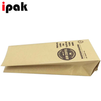 Sacs à café à fond plat scellés sur quatre côtés, impression numérique, 250g 500g 1kg, emballage de café biodégradable PLA à quatre soudures