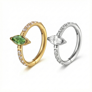 حلقة أنف من التيتانيوم والزركون عالية الجودة مقاومة للماء بالجملة، متوافقة مع معيار ASTM F136، حلقة للغضروف والأذن والتراغوس والهيليكس - Product Image 1