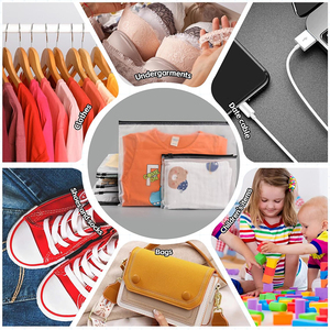 CPE tự niêm phong quần áo giày và vớ Dây Kéo Túi trong suốt con dấu lưu trữ thuận tiện có thể in logo dây kéo khóa túi nhựa - Product Image 6