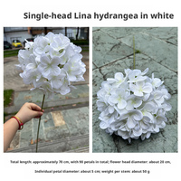 LO-806 Groothandel Nieuw Ontwerp Handgemaakte Lang Houdende 3D Kunstmatige Hortensia Bloemstengel voor Bloemstukken