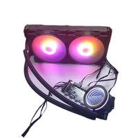 Refroidisseur d'eau pour processeur 240 mm avec ventilateur RGB PWM 4 broches, écran LCD, refroidisseur liquide AIO pour processeur d'ordinateur, compatible AM2 AM3 LGA 115X, pour PC de jeu