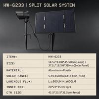 Projecteur LED solaire extérieur DC en aluminium blanc chaud avec panneau solaire séparé pour jardin, allée, bord de lac, patio - Vente en gros