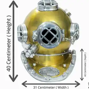 18'' Antique Reproduction Scuba Marine Divers Diving Helmet US Navy Mark V Deep Sea Marine Decor & Gift Full Face Adult Helmet..