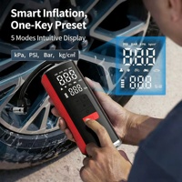 Compresseur d'air portable rechargeable 120W avec écran LED 6000mAh pour gonflage de pneus de voiture, démarreur de batterie d'urgence et booster de batterie précis