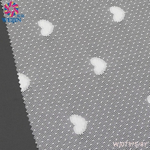 Venta al por mayor 100% fibra de poliéster blanco suave melocotón corazón Dot Jacquard tul Power Mesh tejido de punto ropa de escenario vestido falda hilo - Product Image 3