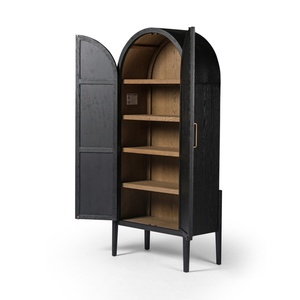 Mueble de Madera Vintage Europeo, Armario de Dos Puertas Negro, Mueble de Almacenamiento para Sala de Estar, Comedor, Cocina, Dormitorio, Uso en Hoteles - Product Image 3