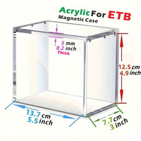 Boîte à cartes anti-poussière en acrylique standard avec couvercle, épaisseur 5 mm, hauteur 2 pouces, 14 x 14 pouces, étui de présentation pour cartes à collectionner