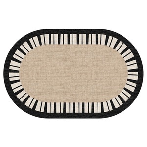 Alfombra de baño de forma ovalada, antideslizante, de secado rápido, absorbente, para uso doméstico, con diseño de color sólido. - Product Image 3
