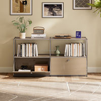 Meuble de salon moderne et minimaliste avec cadre métallique, 2 tiroirs, design gain de place pour hôtel et usage domestique, meuble de rangement durable