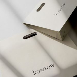 Bolsa de Papel Ecológica Personalizada, Impermeable, Blanca, de Cartón, para Compras, para Pequeñas Empresas - Product Image 1
