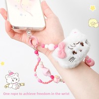 Mikko Série de porte-clés en peluche à thème animalier avec perles colorées, figurine de jouet artistique tendance, mini jouet en peluche, pendentif de sac
