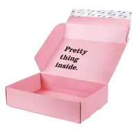 उच्च गुणवत्ता सौंदर्य मेकअप उत्पाद कस्टम मर कट और प्रिंट डाक सादे बड़े गुलाबी मेलर बॉक्स
