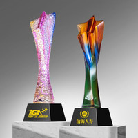 HBL trophée en cristal étoile à cinq branches prix de glaçure en verre créatif pour les employés exceptionnels sculpté souvenirs d'événement de bricolage