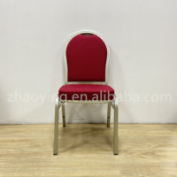 Siège arrière en tissu rouge Tube en aluminium Charivari Event Party Chair Restaurant Canteen Auditorium Chaise de banquet d'occasion au prix d'usine