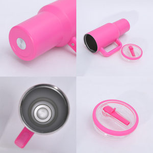 Personalized 40oz Insulated Stainless Steel Tumbler with Handle Double Wall Vacuum Leakproof Travel Mug for Hot and <b>Cold</b> Drinks - Product Image 4
