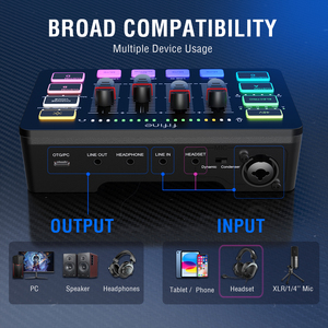 Fifine Ampligame RGB Broadcasting Interfaz <span class=keywords><strong>de</strong></span> audio Gaming Sound Mixer Card Studio Singing Audio Tarjetas <span class=keywords><strong>de</strong></span> <span class=keywords><strong>sonido</strong></span> con XLR Jack - Product Image 5