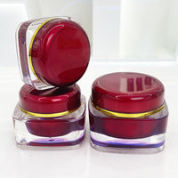 Pot acrylique rouge 10g 15g 20g 30g 50g récipient en plastique cosmétique pot de crème acrylique 50ml or galvanoplastie impression de cri