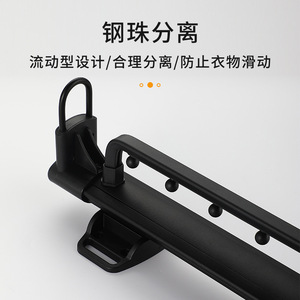 Clothing Organizer Telescopic <b>Clothes</b> Rod Black Hook Type Wardrobe <b>Storage</b> Rail Rectangle Shape Y04CP - Product Image 3