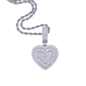 Colgante de moissanita de plata S925 de estilo americano europeo Venta caliente collar de Hip Hop de moda - Product Image 6