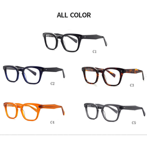 Marcos ópticos cuadrados de alta calidad, gafas de acetato de lujo <span class=keywords><strong>Retro</strong></span> de diseñador, gafas ópticas, montura de gafas para hombre - Product Image 6