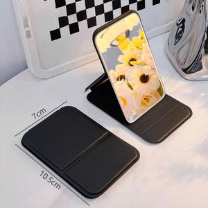 Miroirs de poche ultra-fins avec couverture en cuir PU, miroir de maquillage portable pour les voyages, miroir à main pour le camping, la maison, le bureau - Product Image 4