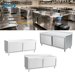 Tavolo <span class=keywords><strong>da</strong></span> <span class=keywords><strong>lavoro</strong></span> personalizzabile in acciaio inox con piano ripiano regolabile per cibo <span class=keywords><strong>cucina</strong></span> isole carretti - Product Image 3