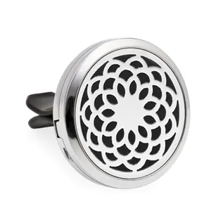 Car Locket Essential Oil Diffuser Vent Clip Pocket -Watch Stainless Steel Locket 10 PE Supplementary Pads