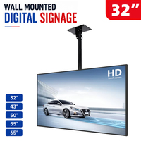 Écran d'affichage numérique mural intelligent de 32 pouces, écran publicitaire LCD commercial avec télécommande CMS pour les hôtels, les commerces de détail