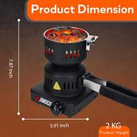 Allumeur de charbon électrique GasSaf avec souffleur intégré, noyau en mica, construction en acier inoxydable pour grils et barbecues