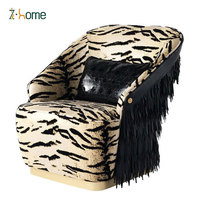 Canapé en cuir italien de luxe, fauteuil moderne haut de gamme, salon de villa, tissu doux, imprimé léopard, meubles pour la maison et l'hôtel