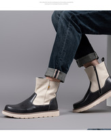 Bottes Ronaldo en cuir de vache véritable OEM pour hommes, à fermeture éclair, à enfiler, marque célèbre, haute qualité, nouveau modèle, randonneur en plein air, cuir véritable, plates